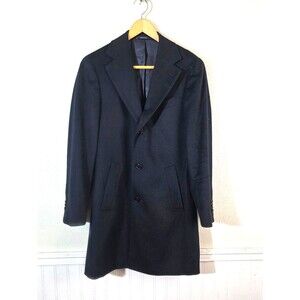Suitsupply Vicenza Wool Overcoat Mens 42 Navy 3 Button Top Coat Dress Coat